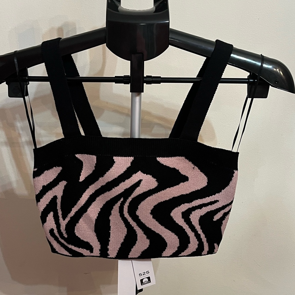 NWT Revolve’s 525 Pink and Black Zebra Print Bustier Top
